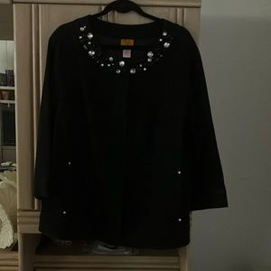 Womens Plus size black denim jacket